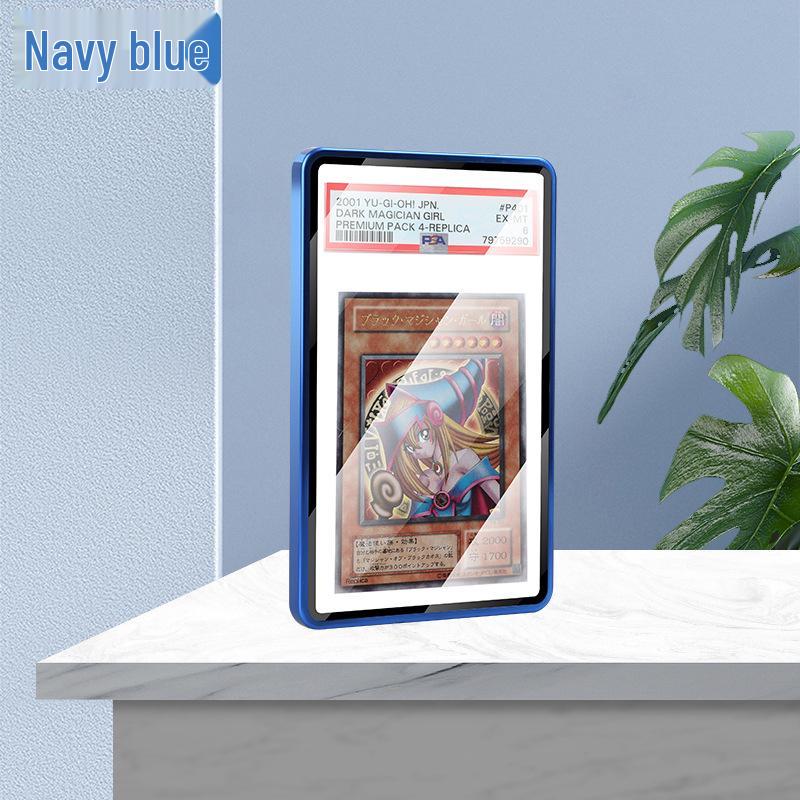 PSA Universal Graded Card Sleeve - Glossy Metal Snap-On Protective Case with Stand (Drop & Dust-Proof)