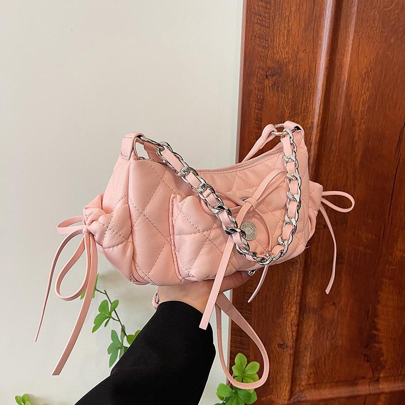 

Сумка женская с фактурной цепочкой и аркой на одно плечо, сумка через плечо, свисающая, женственная, ретро, повседневная, элегантная, новая