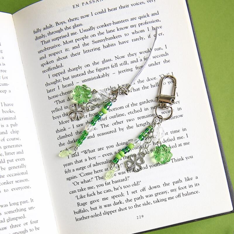 Four-leaf clover 3-line clover bead keychain premium clover rope