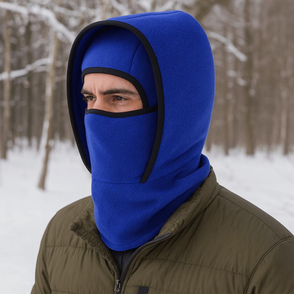 Double Layer Balaclava Cycling Cap Neck Protection Fleece Ski Windproof Cap Windproof Cold-proof Ear Protection Hat Winter