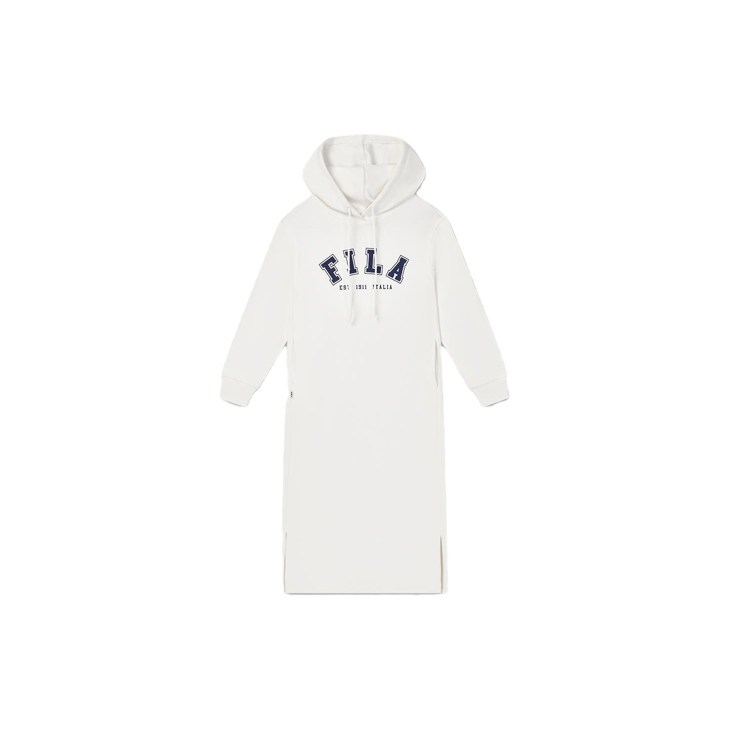 

FILA Official Womens Long Hoodie Dress 2023 Autumn Sports Casual Women dresses White F11W339310FIV S