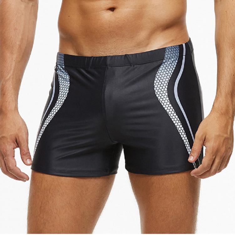 Men's Sexy Plaid Beaded Boxer Swim Trunks - Large Size for Beach or Hot Spring