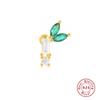 925 Sterling Silver Geometric Dripping Oil Panda Bamboo Shoots Carrot Rabbit Spiral Small Gold Ball Perforated Cartilage Puncture Stud Earrings