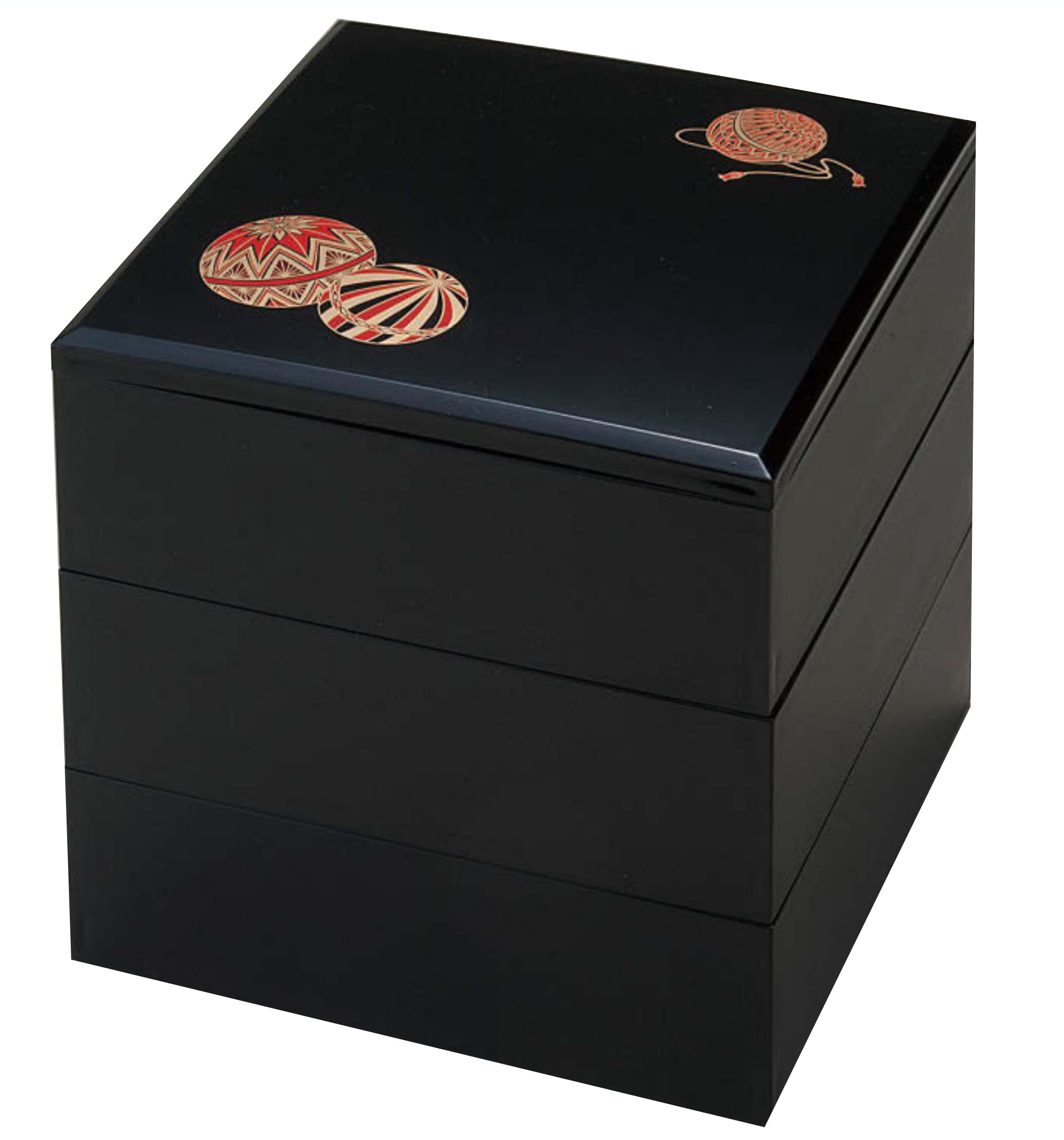 Вакаидзуми Хорайсю Черный Тэмари 3 Лакированная шкатулка, 7 дюймов, (Черный Внутренний), Ярусы, H-159-40A чёрный