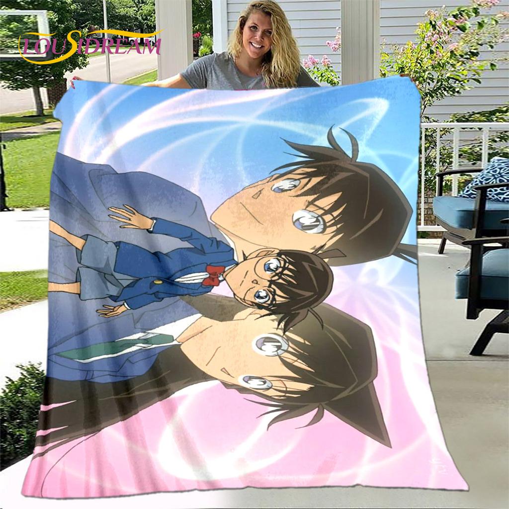 Anime Detective Conan Cartoon Soft Plush Blanket,Flannel Blanket Throw Blanket for Living Room Bedroom Bed Sofa Picnic Cover 3D