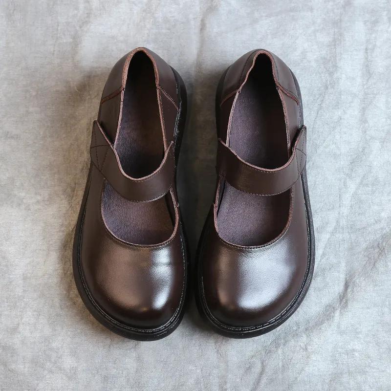 

Мода GKTINOO Мода Весна Женская Обувь 2025 Винтаж Ручная Работа Натуральная Кожа Женские Туфли на Плоской Платформе Комфортная Обувь на Платформе Черный 10