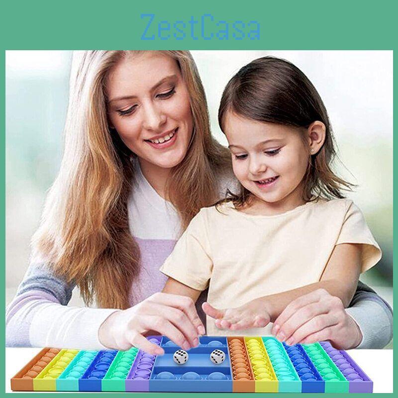 Big Pop It Chess Board Fidget Toy Colorful Bubble Sensory Squishy Stress Reliever For Endless Fun