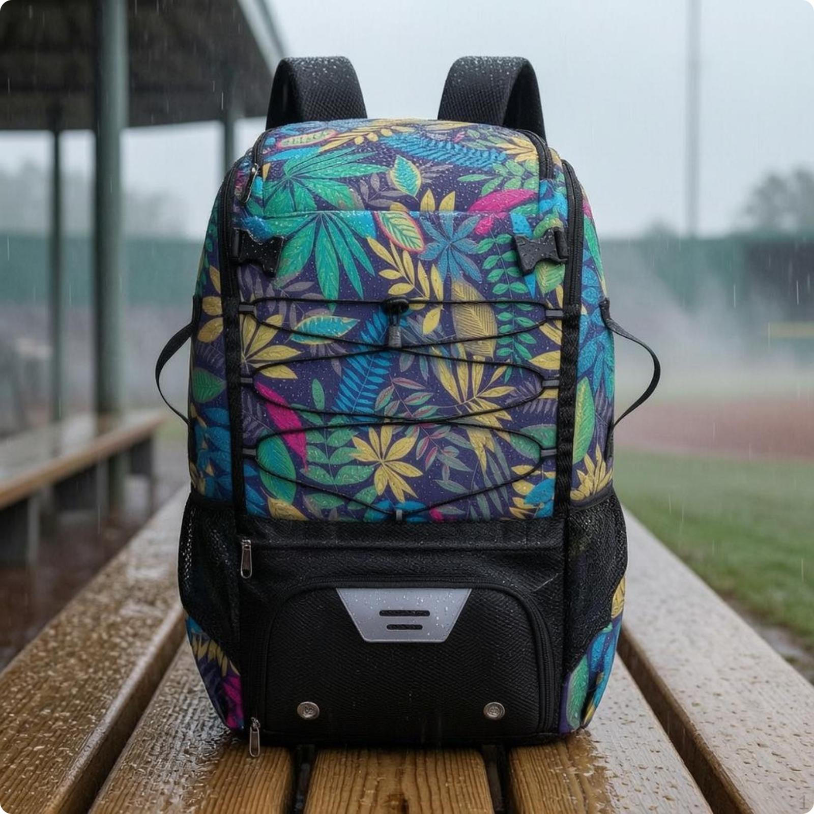 Shoe Compartment Backpack Padded Shoulder Straps Sports WaterResistant Sport Bag Green