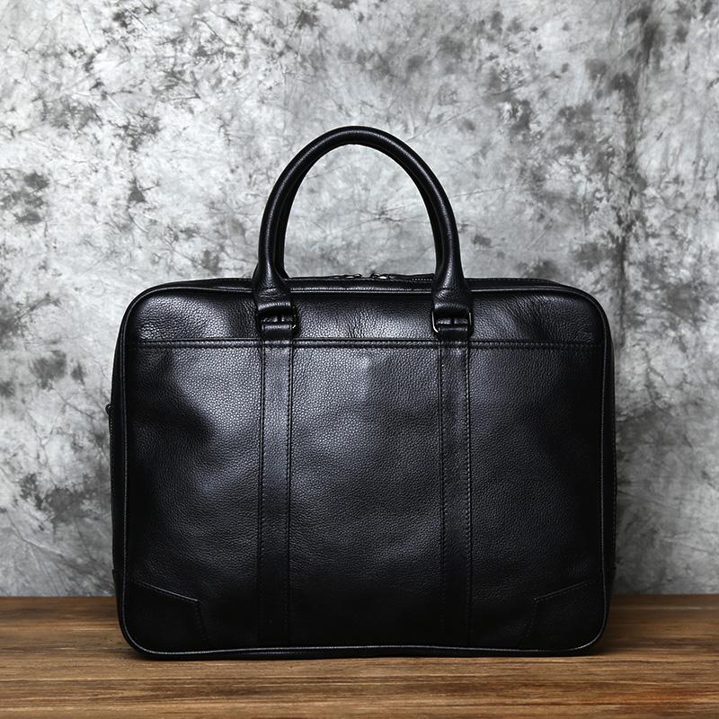 NZPJ Genuine Leather Men's Handbag Leisure Business Computer Bag Head Layer Cowhide Horizontal Style Briefcase Shoulder Bag