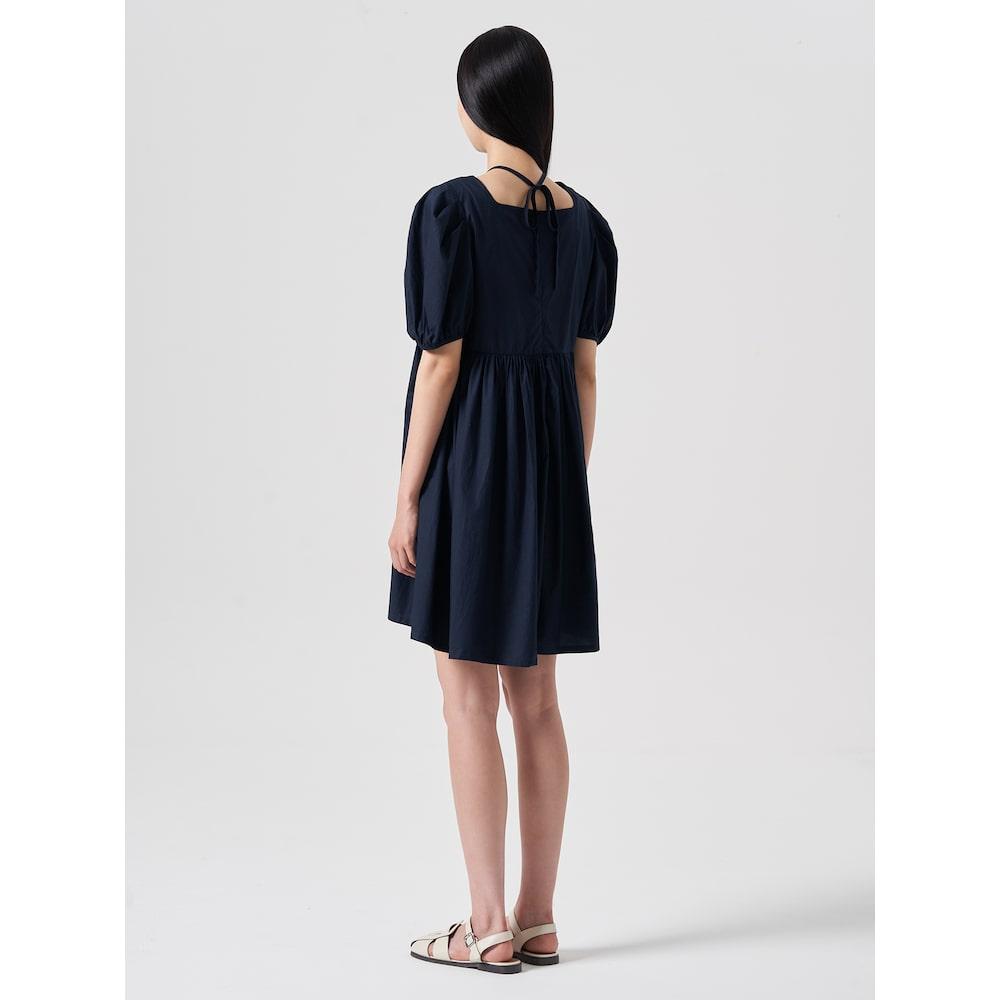 8SECONDS Cotton Puff Sleeve Mini Dress Navy