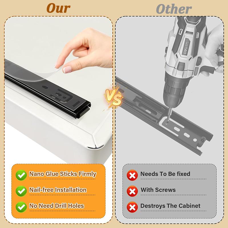 Kitchen Storage Box with Sliding Rail Pull-out Cabinet Storage Rack Spice Pantry Shelves Drawer Kitchen Organizer Basket