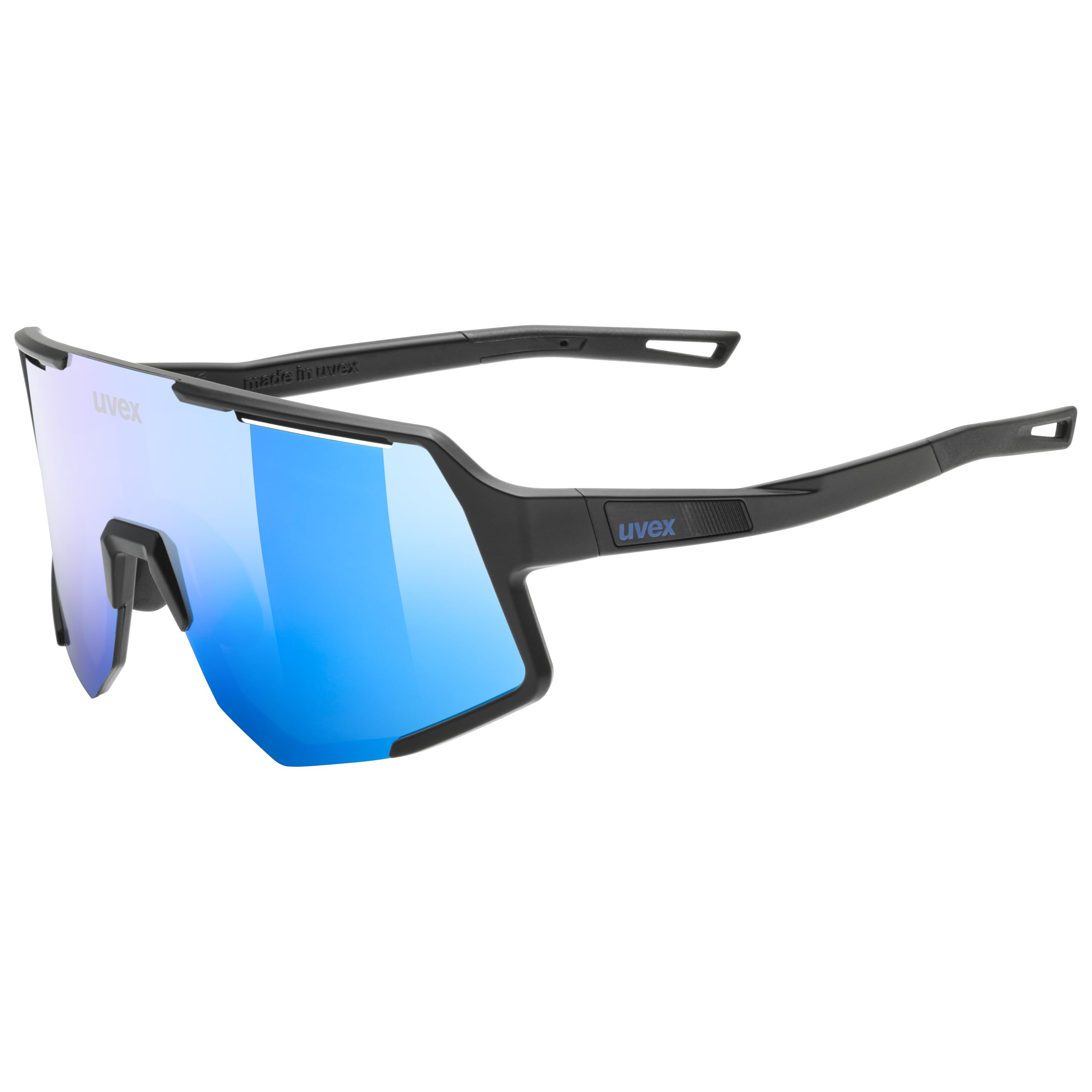 

Sports Sunglasses UV400 Mirror Lens Sequenze Black Matte [Uvex] Anti-fog Cycling/Running/Outdoor (Mirror Blue)
