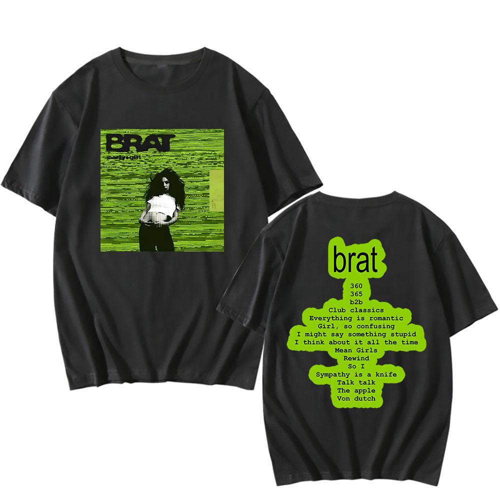 

2026 SpringSummer Charli Xcx Brat Tshirt Fans New Album Graphic Printing Camisas Tshirt for Men and Women XL