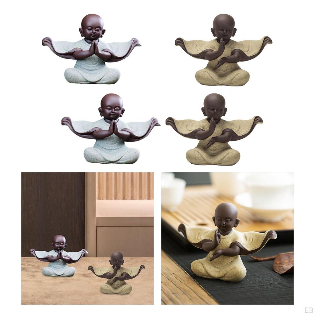 Buddhist Figurine Ceramic Monk Statue for Home And Office Decor