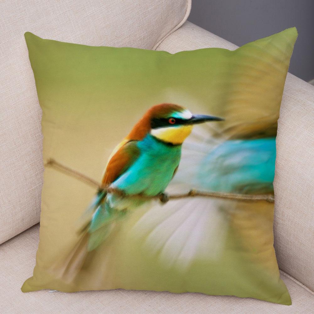 

Диван Главная Автомобильная наволочка Красочный цветок птица украшение милый чехол для подушки с дикой природой 40x40cm