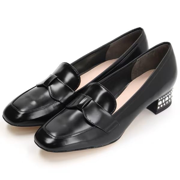 JILL STUART SHOE 6600 Женские лоферы на каблуке-драгоценности, B-стекло, Размер 23.5 см, E