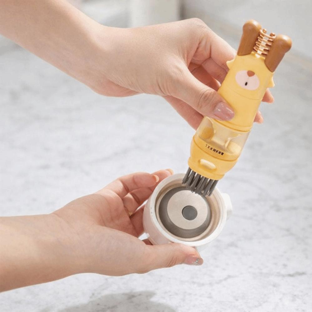 2 Pieces Efficient Cup Cleaning Brush Cartoon Bottle Gap Brush Water Cup Brush  Kitchen