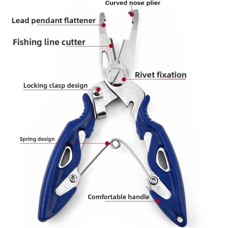 Multi-Function Fishing Pliers Stainless Steel Hook Remover Braided Line Scissors Outdoor Line Cutting & Split Ring Fishing Tools