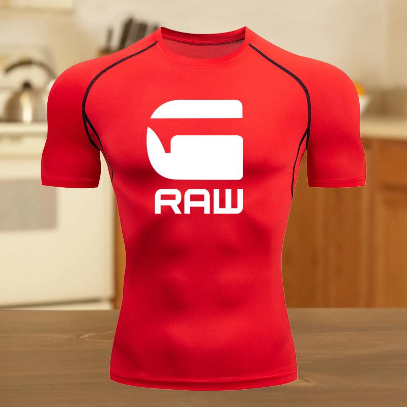 Men Compression Shirt for Workout Quick Dry Top Breathable Sweat Absorbing Tight Fit Fitness Suit T-Shirt Gym Sweat-Resistant