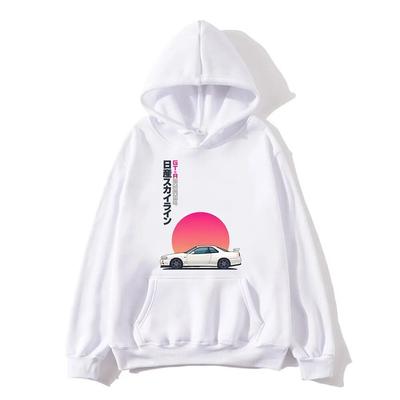 İlk D Yarış Araba Grafik baskılı kapüşonlu svetşört Sonbahar Kış Unisex Tişörtü Kazak Hoody Unisex Kadın Casual Tops y2k Giysi Unisex