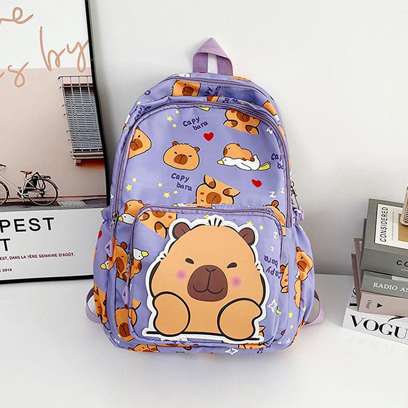Cartoon Capybara Print Backpack Funny Large Capacity Capybara School Bag Student Laptop Bag Cute Lightweight Backpack Gifts
