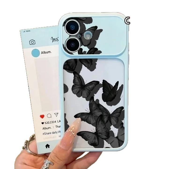 Black Butterfly Suitable for iPhone11Promax Mobile Phone Case Apple 11/11 Skin Acrylic 11/11 Fashion