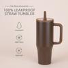 1200ml Double Wall Vacuum Insulated Travel Tumbler With Leakproof Foldable Straw Lid Car Office Outdoor
