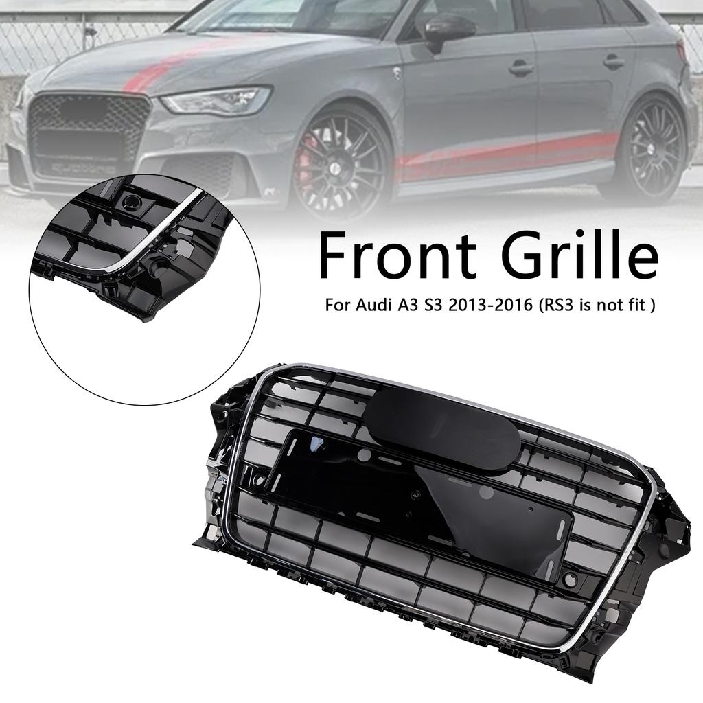 Front Bumper Grille Grill 8V3853651 Fit A3 S3 2013-2016 Chrome
