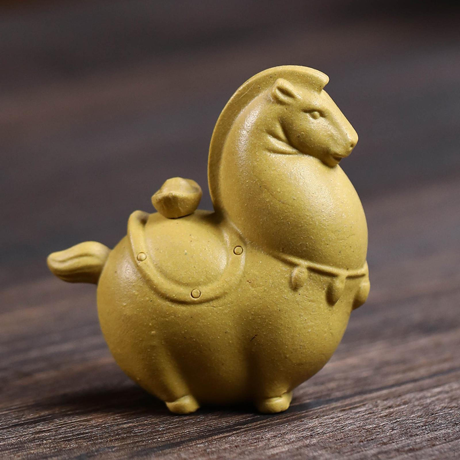 Глиняная чайная фигурка-питомец, миниатюрная лошадь, церемониальный декор, маленькая для дома