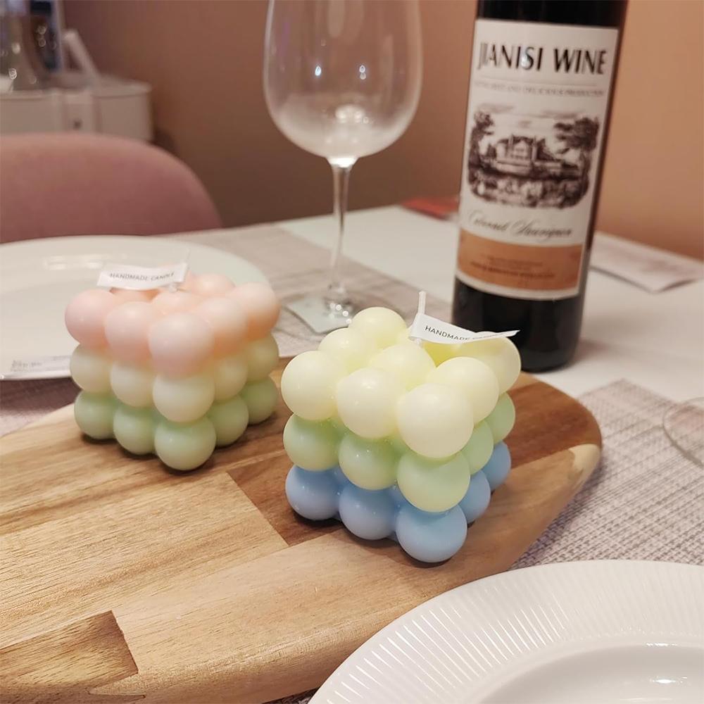 Bubble Candle Cube Fragrance Candles Handmade Scented Candle Soy Wax Candle Set for Home Decoration Wedding Party Birthday