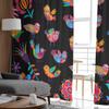 Mexican Festival Pattern Texture Bedroom Transparent Sheer Curtains Holiday Decoration Window Voile Tulle Curtain