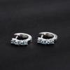 Hip Hop Maldives Blue Three Diamond Earrings Flat Needle Light Luxury Pure Earrings Simple Stud Earrings