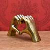 Vintage Brass Heart-Shaped Hand Statue, Love Hand Sculpture Model Ornament Home Office Desktop Decor