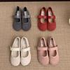 Suede red light mouth single shoes female spring and autumn new retro gentle fairy style casual soft flat Mary Jane shoes