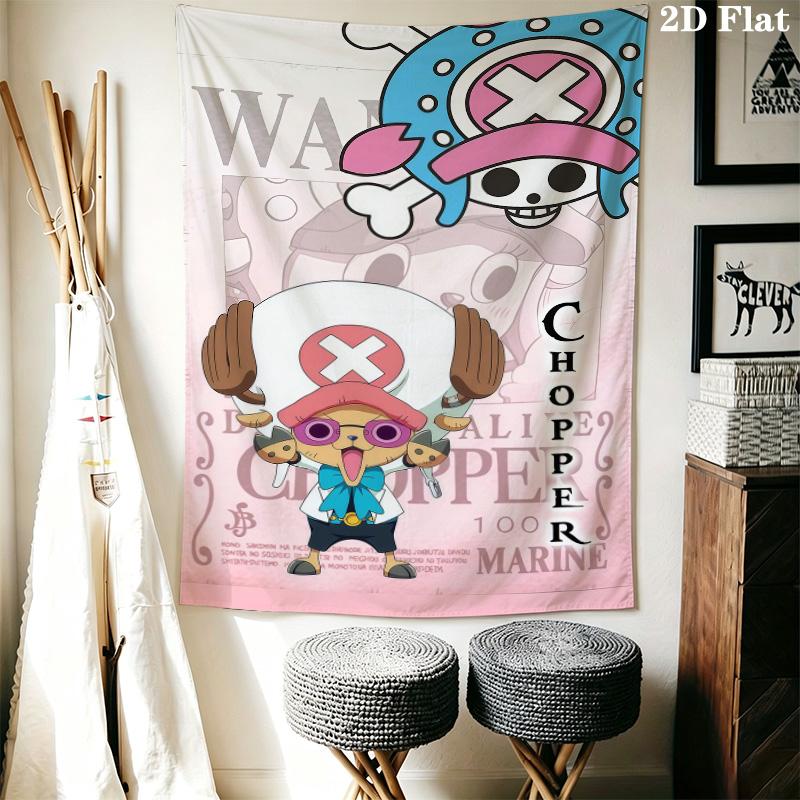 One Piece Tony Tony Chopper Arazzo da Parete Estetico Appeso a Parete Coperta in Tessuto Stampato Arazzi Decorativi per Camera da Letto Soggiorno Decorazioni per la Casa