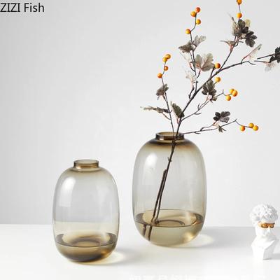 Vase Minimaliste en Verre Transparent Décoration de Bureau Arrangement Floral Pots de Fleurs Hydroponiques Vases Floraux Décor Esthétique de Pièce