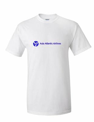 Asia Atlantic Airlines Logo Bleu Thaïlande Voyage Aérien Thaïlandais T-Shirt en Coton Blanc