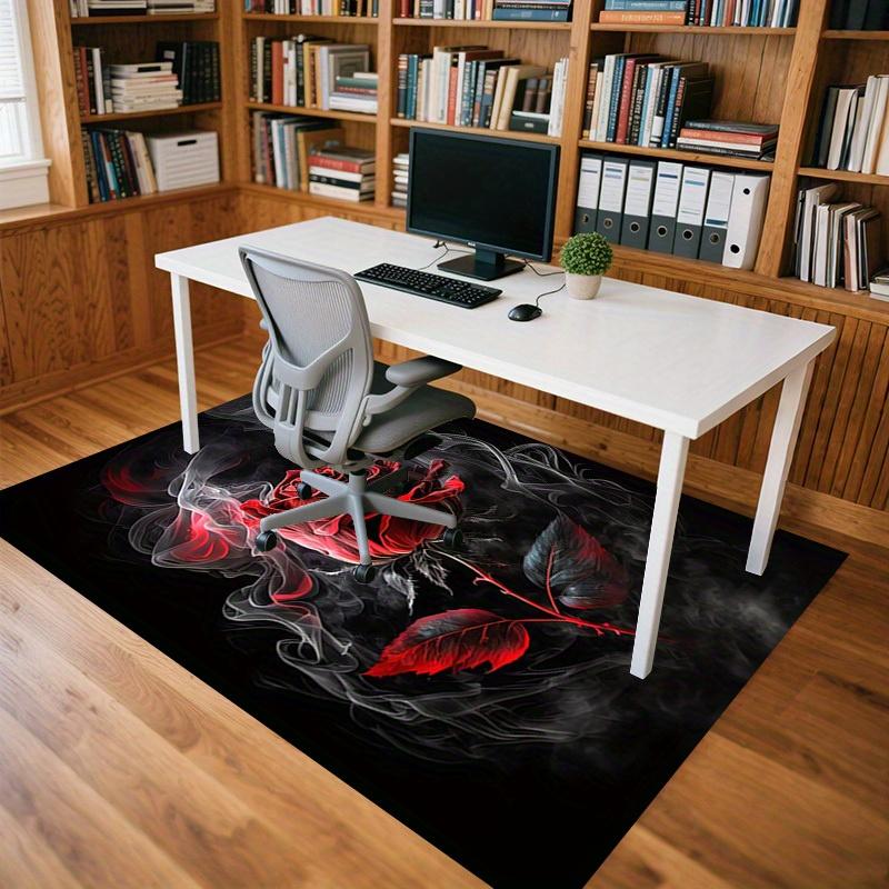 1pc Smoky Rose Themed Rug for Home Decor, Non-slip Office Carpet, Chair Mat, Outdoor Mat, Christmas and Halloween Gifts-0731047
