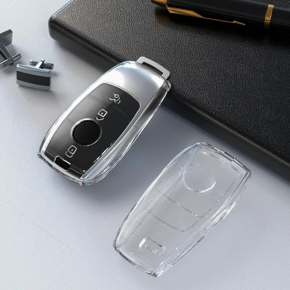 Tpu Transparent Car Key Case Cover For Mercedes Benz E C S Glc Class E200 E400 E63 W213 S550 S560 C260 A200 Key Shell Protector