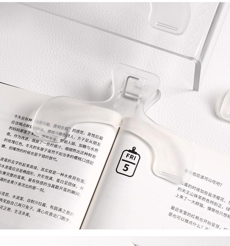 ins transparent treasure cover head book clip book clip practical note clip student fixed book clip ticket clip reading book