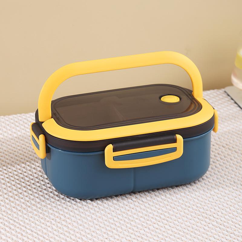 Bento Lunch Box with Spoon and Fork High-capacity Microwave Food Container Portable Leak-proof