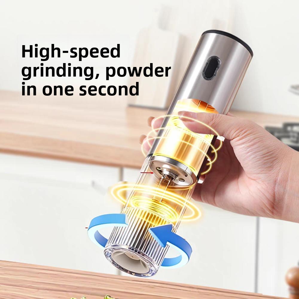 Adjustable Coarseness Electric Salt Grinder Large Capacity Spice Mill Kitchen Tool