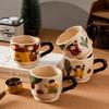 Retro Girl Cute Ceramic Mug Household Water Cup Milk Breakfast Cartoon Cup Creative High Value Souvenir