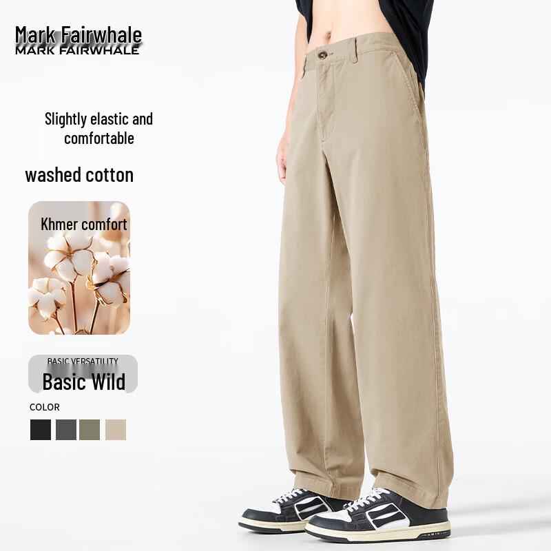 

Mark Fairwhale Men s Washed Cotton Straight-Leg Casual Pants 2XL