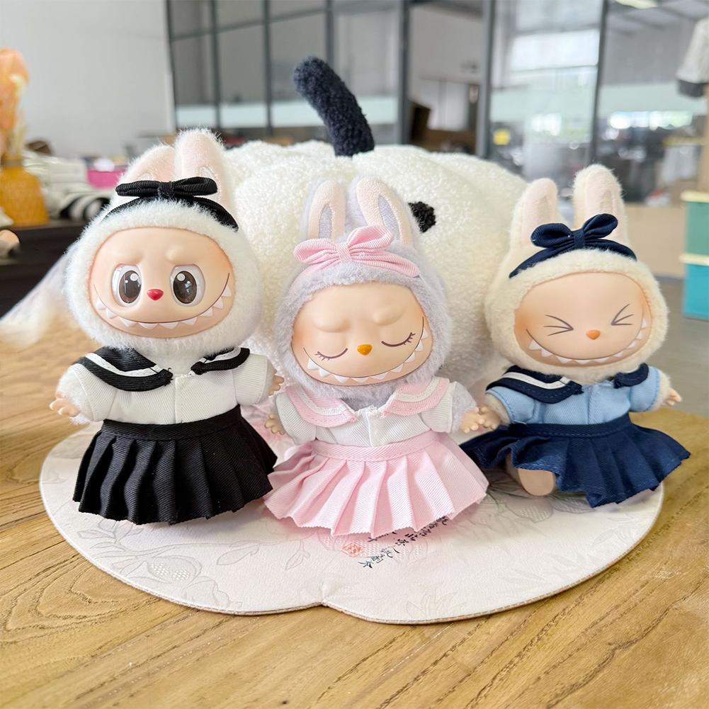 

For 17cm Labubu Doll Clothes Fashion Clothes JK Skirt Doll Clothes Color Match Dress Dolls Accessories Cute Decoration Little Clothes 03
