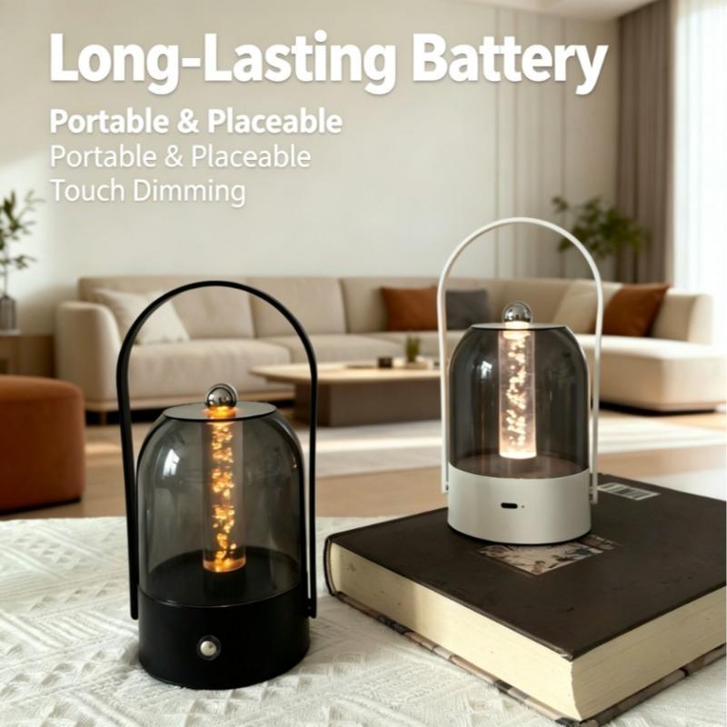 Type‑C Rechargeable Portable Camping Lantern, Stylish Minimalist 3‑Color Dimmable Ambient Night Light for Indoor Outdoor Decoration