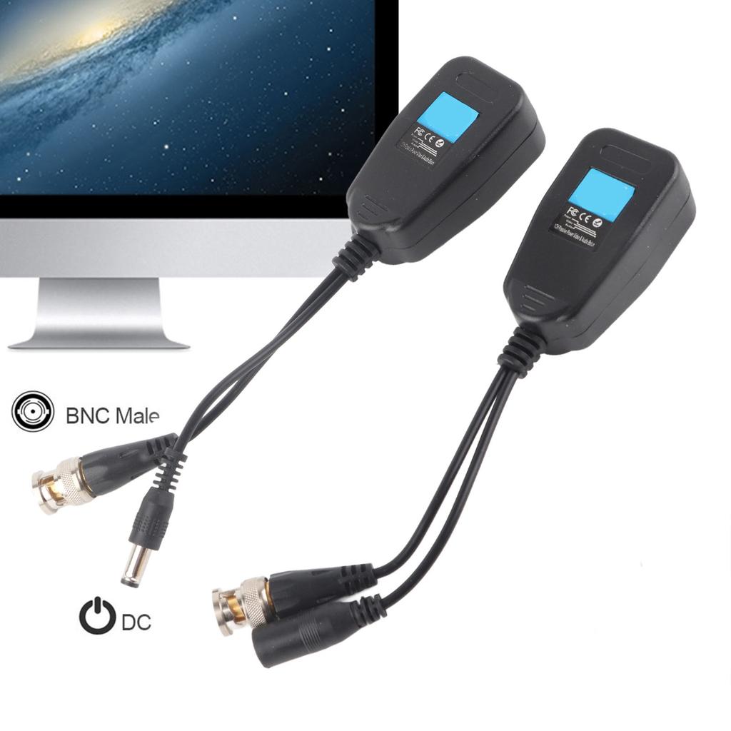 1 Pair Passive CCTV Coax BNC Video Power Balun Transceiver To RJ45 Connector