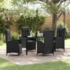 VidaXL 5-Piece Garden Dining Set with Cushions Black Synthetic Rattan 3380122