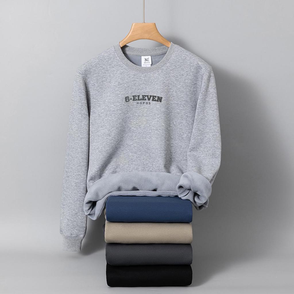 Men's Plus Size Fleece Sweatshirt - Winter Warmth Round Neck Pullover