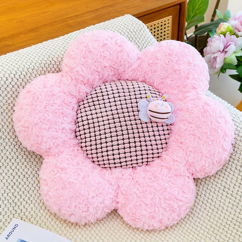 Flower Plush Seat Cushion With Thick Padding For Home Office Comfort Gift For All